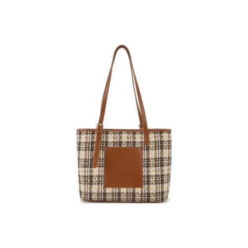 Hotwind Ткань Тоут Сумка Сумка для покупок Сумка через плечо Маленькая женская Бежево-коричневая