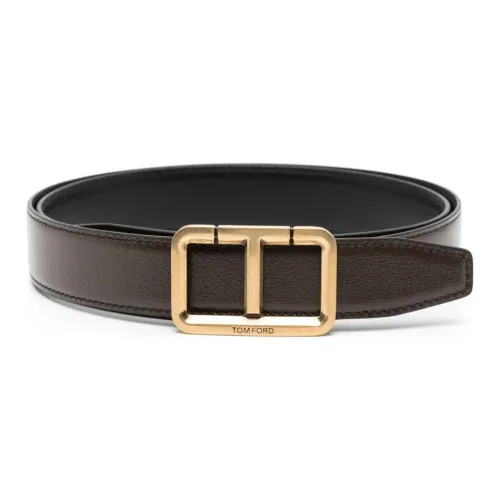 TOM FORD Однотонный украшение плавная застежка кожа ремни мужской коричневый ширина 3 см