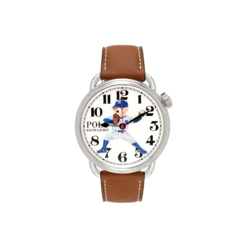 Polo Ralph Lauren Мужские часы Автоматический механический механизм Кожаный ремешок 42 мм Белый циферблат Часы 472865479001