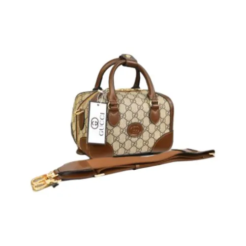 Gucci Canvas с кожаными вставками Сумка Сумка через плечо Сумка через плечо Путешественная сумка Маленькая Мужская