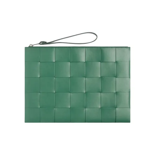 Bottega Veneta Коровья кожа Клатч Большой Мужской Павлиний зеленый