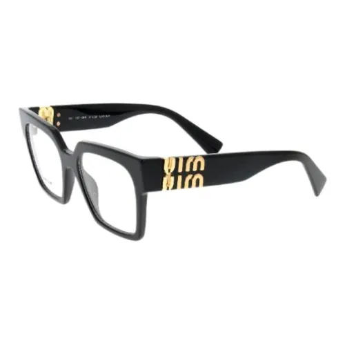 MIU MIU Нерегулярная форма Оправы для очков Женские Черный
