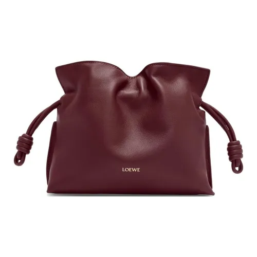 LOEWE Napa Голень Кожа Ручная Сумка через плечо Мини Женская Темно-бордовый