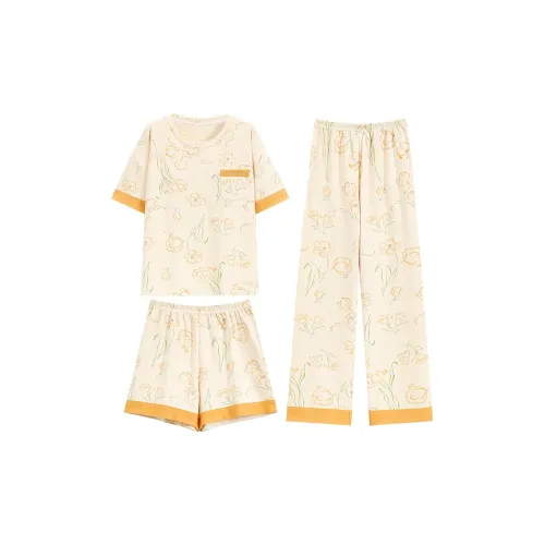 Mulong Family Пижамный комплект Женский Абрикос