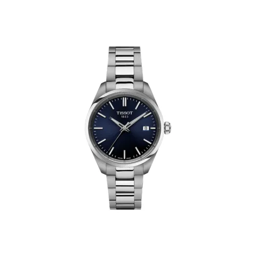 TISSOT PR100 Collection Кварцевый механизм Женские часы 34 мм Синий циферблат Корпус из нержавеющей стали Ремешок из нержавеющей стали