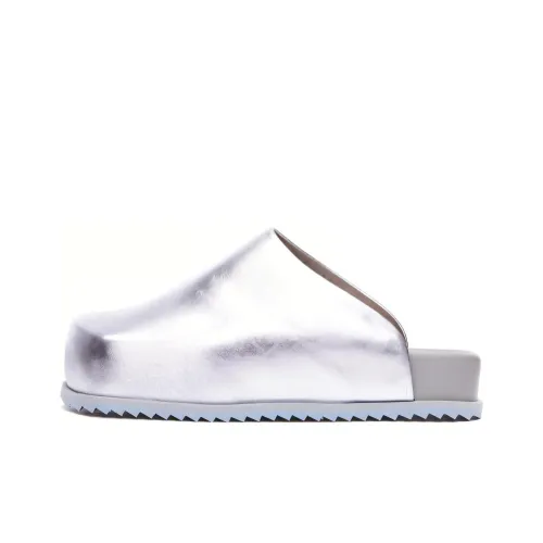 YUME YUME Резиновая подошва Домашние тапочки Женские Серебряные