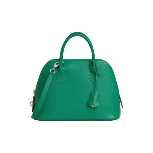 HERMES Bolide Evercolor Телячья кожа Bowling Сумка Сумка через плечо Сумка для женщин Зеленый Светло-синий