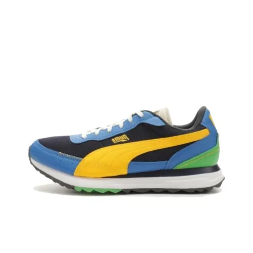 PUMA Road Rider Амортизация Износостойкие Низкие Кроссовки для Бега Унисекс Синий Желтый Зеленый