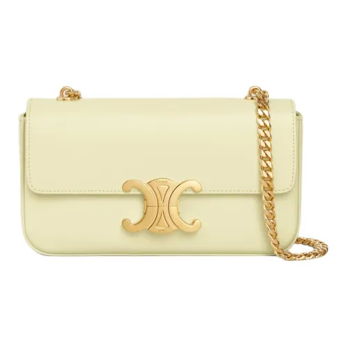 CELINE Яркий Телячья кожа Сумка через плечо Сумка на плечо Женская Светло-желтая