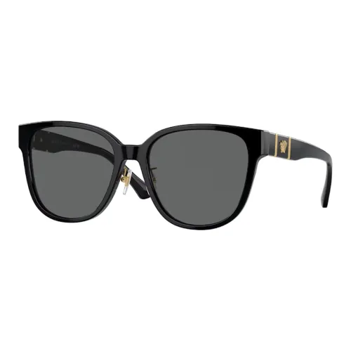 VERSACE Ацетат OVAL SUNGLASSES Мужской Черный