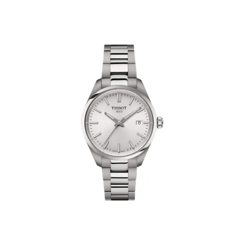 TISSOT PR100 Collection Кварцевый механизм Женские часы Наручные часы Швейцарские часы 34 мм Серебристый циферблат