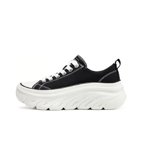 Skechers Street Low-Top Скейтборд Кроссовки Женские Черные