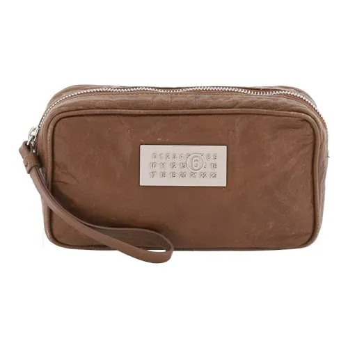 MM6 MAISON MARGIELA Клатч из коровьей кожи женский коричневый