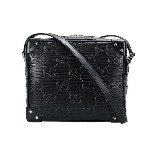 GUCCI Кожа Коробка Сумка Маленькая Квадратная Сумка Сумка через плечо Унисекс Черная