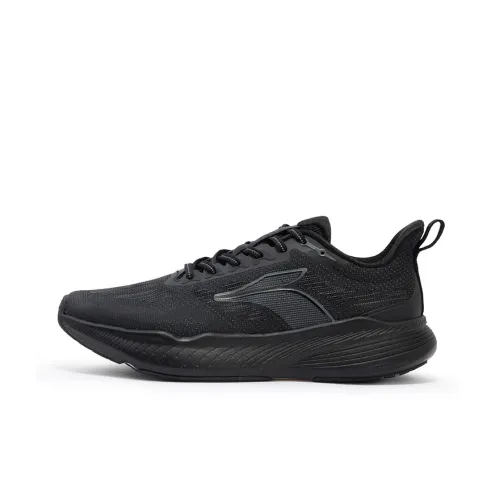 361° Амортизирующие подошва Устойчивая к истиранию Дышащий Низкий топ Беговые кроссовки Мужские Черный Серый