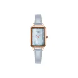 Розовое золото, корпус, синий циферблат, серый ремешок