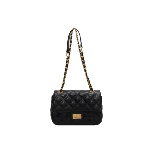 morellybear Сумка через плечо из кожи женская черная экрю