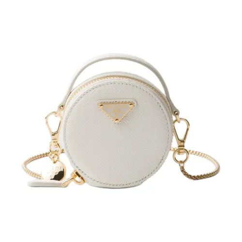 PRADA Saffiano Кожа Портативная Сумка через плечо Сумка Mini Женская Белая