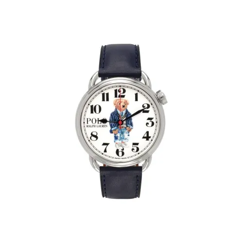 Polo Ralph Lauren Мужские часы Автоматический механический механизм Кожаный ремешок 42 мм Белый циферблат Часы 472888481001