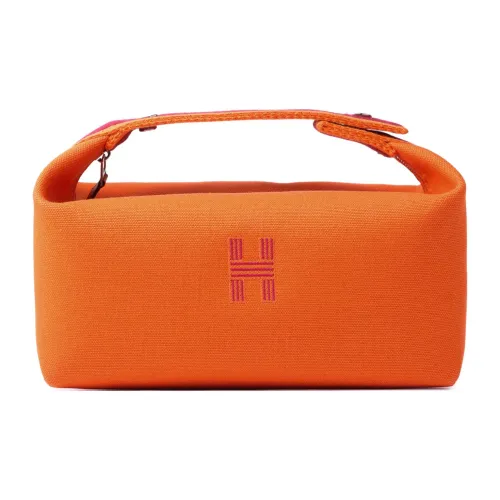 HERMES Невеста a Brac Хлопок Дорожная сумка Сумка для хранения Сумка Туалетная сумка Маленькая Женская Пламенно-оранжевая