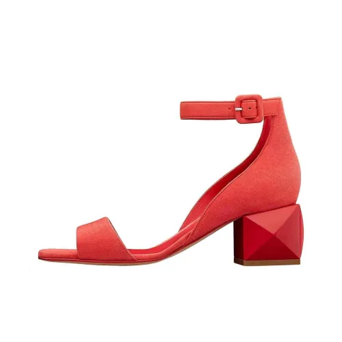 HERMES Choc One Ремешок Сандалии Женские Красные