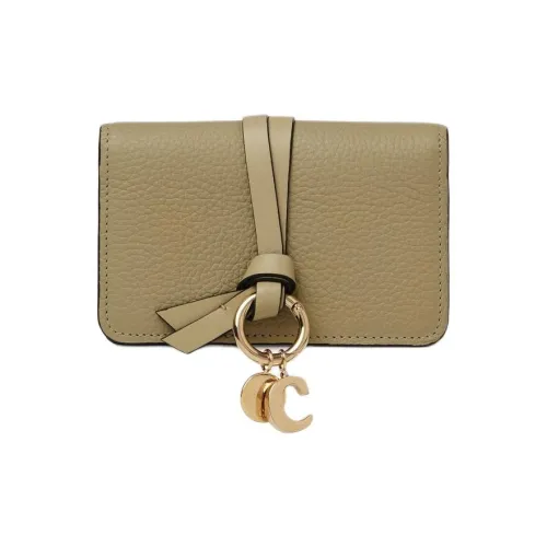 Chloe Alphabet С рельефом Яркий Телячья кожа Кошелек Женские Керамика Зеленый