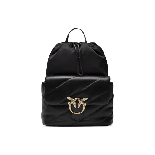 PINKO Ткань с GRAIN LEATHER Рюкзак Женские Черный
