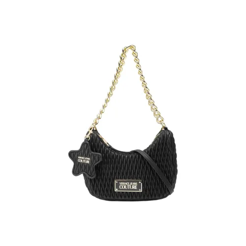 VERSACE JEANS COUTURE Полиуретан Портативный Кроссбоди Сумка Сумка через плечо Женская Черная