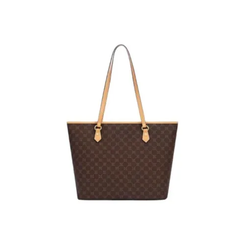 MashaLanti PVC Тоут Сумка Сумка для покупок Сумка Сумка через плечо Большая Женская Темно-коричневый и Абрикосовый