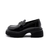 Чёрный, лакированная кожа