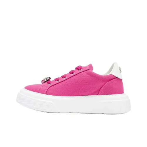 Casadei Low-Top Canvas Shoes Pink Women's