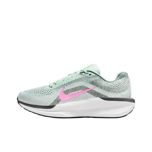 Nike Air Winflo 11 Дышащий и Устойчивый Низкий Топ Повседневные Тренировочные Беговые Кроссовки Женские Зеленый Розовый 2024