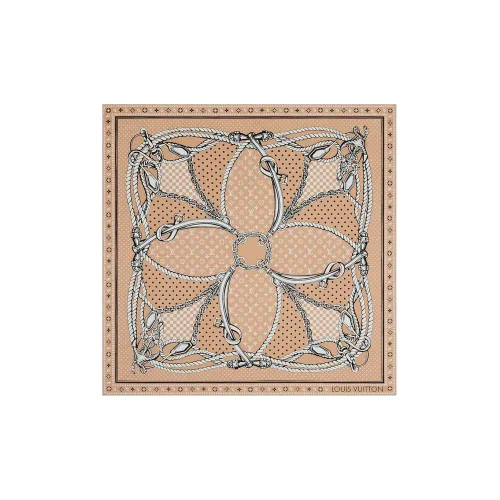LOUIS VUITTON Шелковые шарфы Женские Бежевый