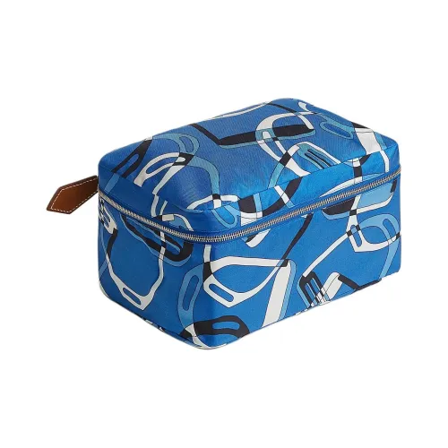 HERMES Travelsilk Шелк Путешествие Коробка Мешок для хранения Мини Женские 71 BLEU Франция Французский синий