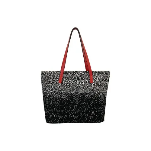 COIN QIAN Тканая ткань с принтом сумка-тоут сумка для покупок сумка большой унисекс черный и белый