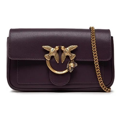 PINKO Pocket Love GRAIN LEATHER Сумка через плечо Маленькая Женская Фиолетовая