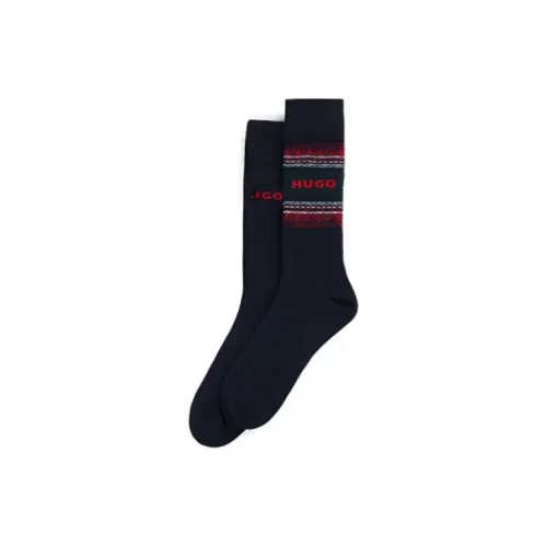 Hugo Boss 2 пачки темно-синих мужских носков до колена
