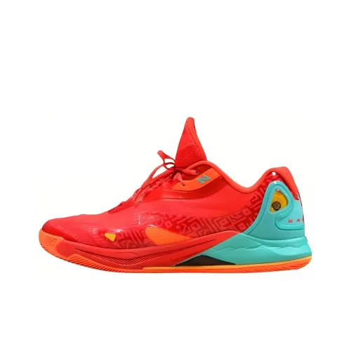 New Balance Kawhi 4 PE Устойчивые к истиранию Низкие Баскетбольные кроссовки Мужские Красный Оранжевый Синий