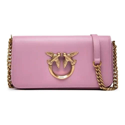 PINKO SIMPLY GRAIN LEATHER Сумка через плечо Мини Женская Розовая