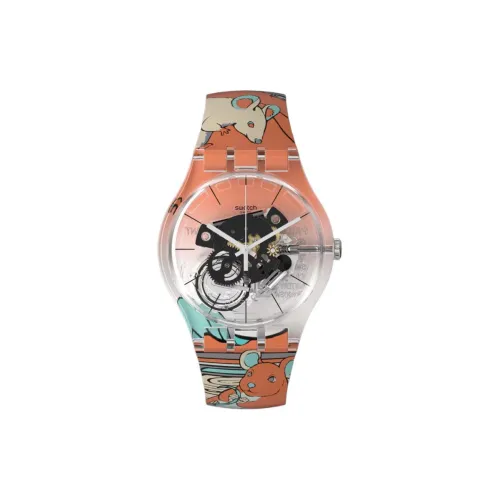 Swatch Quartz Механизм Мужские часы Часы 41 мм Черепный циферблат Пластиковый корпус Часы Пластиковый ремешок