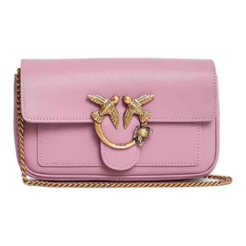 PINKO Pocket Love Натуральная кожа Bird Сумка Swallow Сумка Сумка через плечо Сумка через плечо Маленькая Женская Розовая