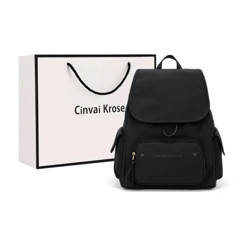 CinvaiKrose Ткань Холст Рюкзак Для Коротких Бизнес-Путешествий и Путешествий Средний Женский Бордовый Экрю Черный