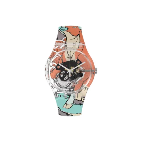 Swatch Quartz Механизм Мужские часы Часы 41 мм Многоцветный циферблат часов Пластиковый корпус часов Пластиковый ремешок