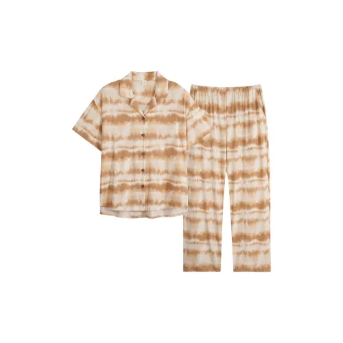 Sha Qian Пижамный комплект Летний Женский Хаки