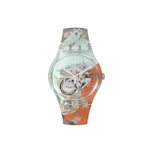 Swatch Quartz Механизм Мужские часы Часы 41 мм Черепный циферблат Пластиковый корпус Часы Пластиковый ремешок
