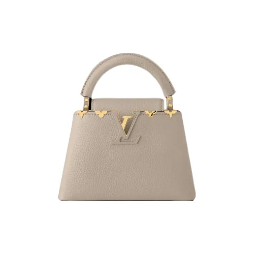LOUIS VUITTON Capucines Taurillon Кожа Capson Сумка Сумка через плечо Сумка через плечо Мини Женская Слоновая серый