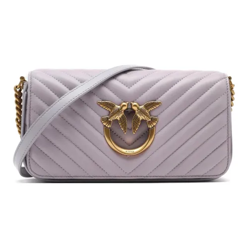 PINKO Click series Кожа Сумка через плечо Сумка на плечо Женская Жемчужно-серый