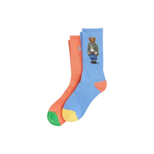 Polo Ralph Lauren POLO Медведь Хлопковая Смешанная Носка для Ног (Crew Sock) 2 Упаковки Мужские 2 Упаковки