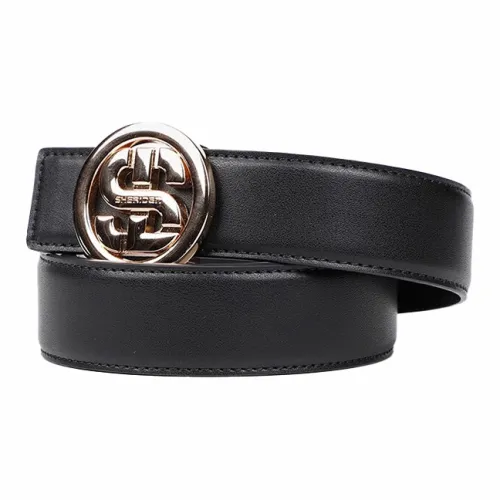 SHERIDAN Деловой Повседневный Стиль Коровья Кожа Пряжка-Пластина Ремень Мужской Черный Ширина 3,5 см