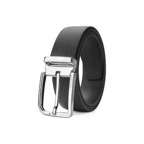 PIERRE CARDIN Бизнес Шпилька Натуральная Коровья Кожа Ремни Мужской Черный 3,4CM